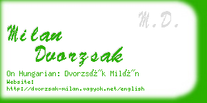 milan dvorzsak business card